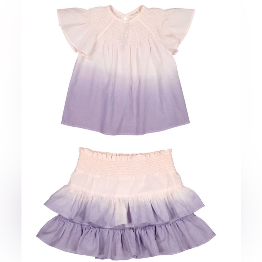 Louise Louise Paris  DIP DYE TUNIC TOP AND RUFFLE SKIRT - 6 / PURPLE